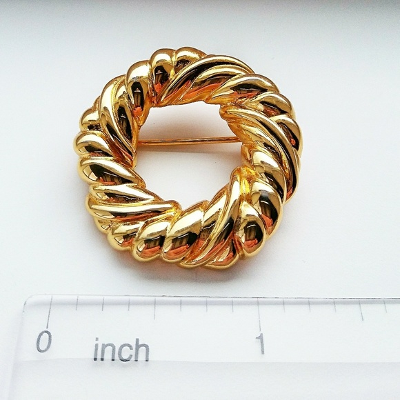 Vintage Anne Klein Gold Tone Brooch ▫ Pin - Picture 3 of 4